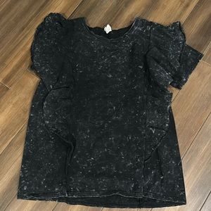 Distress-Look Ruffle Top